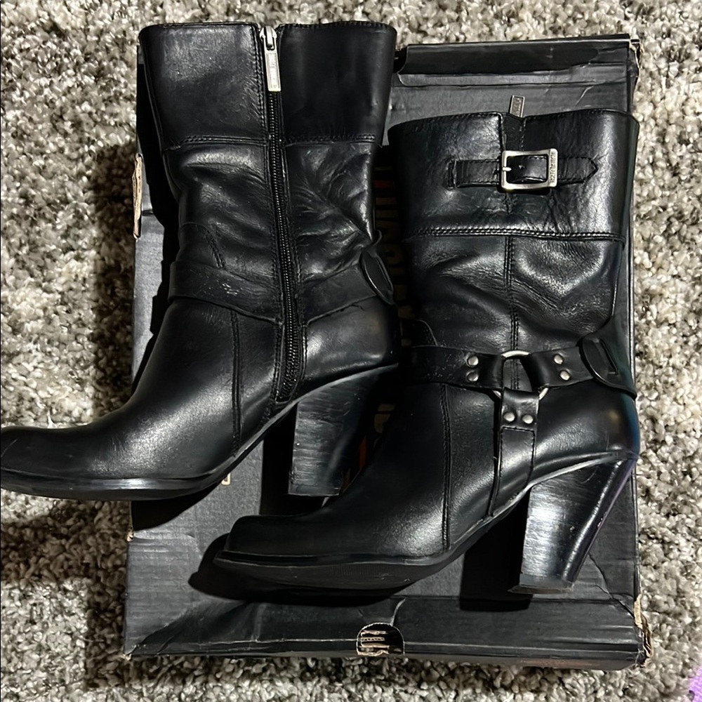 Stylish Black Harley-Davidson Leather Boots